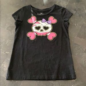 Faded Glory Girls Black Skull Shirt